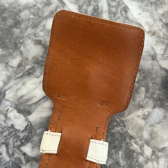 Vintage Ralph Lauren white alligator belt, brass hardware. Size L - Picture 6 of 13